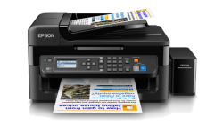 Máy in Phun 04 màu Đa năng Epson L565 (in, scan, copy, Fax, Wifi) - Khổ A4 - Máy in có gắn sẵn bộ tiếp mực ngoài chính hãng Epson (BHành 12 tháng)
