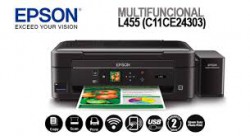 Máy in Phun màu Đa năng Epson L455 (in, scan, copy, wifi) - Khổ A4 - Máy in có gắn sẵn bộ tiếp mực ngoài 04 mầu chính hãng Epson (BHành 12 tháng)