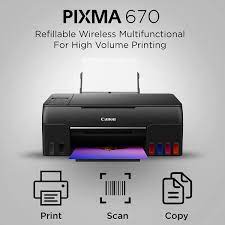 Máy in Phun màu Đa chức năng Canon Pixma G670 (In, Scan, Copy)