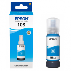 Mực nước cho máy in Phun màu Epson 108 Cyan (C13T09C24A) - Màu Xanh dung tích 70m - Dùng cho máy EPSON L8050