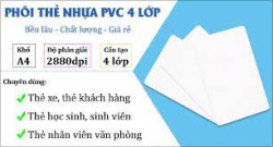 Giấy in Thẻ nhựa Cao tần 4 lớp PVC trắng (100 màng + 100 cốt - Khổ A4) - Loại thường!!