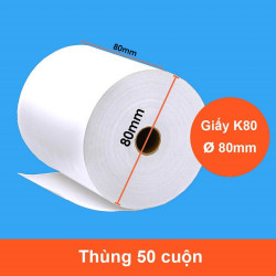 Giấy in Bill siêu thị K80 CN - Phi 8cm dài 68m cho các loại máy in cảm nhiệt