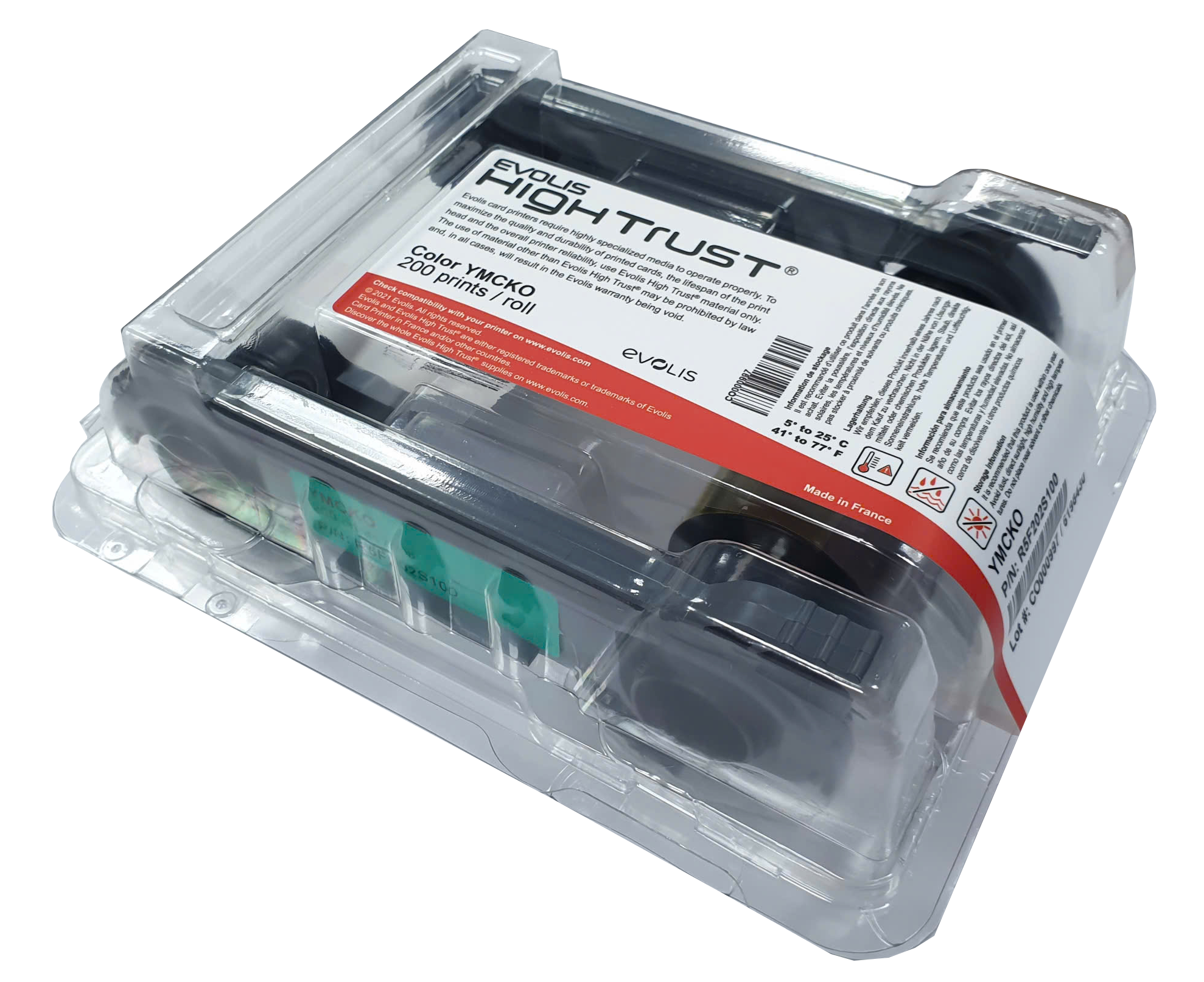 Ruy băng màu Evolis Primacy 2 (R5F202S100) YMCKO cho máy in thẻ nhựa Evolis Primacy 2 